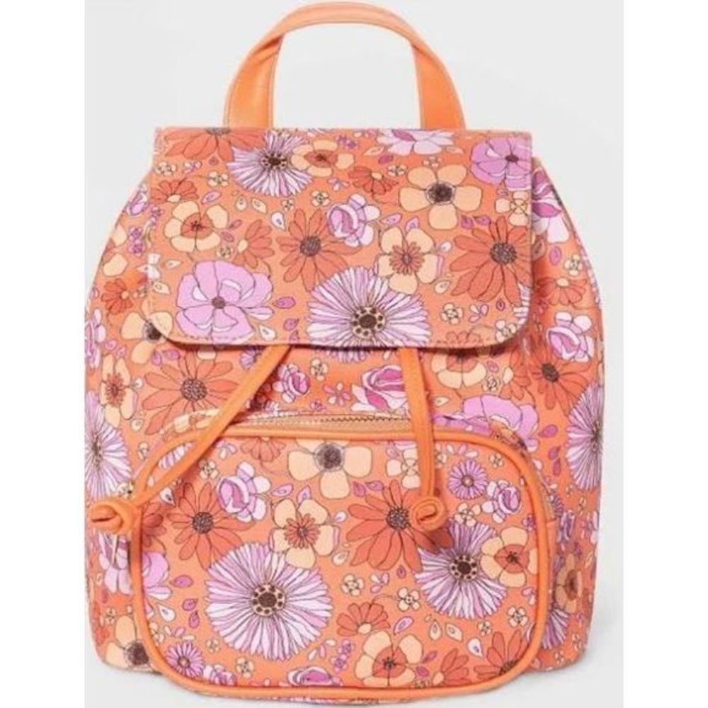 Wild Fable Mini Flap Backpack - Floral - Picture 2 of 5